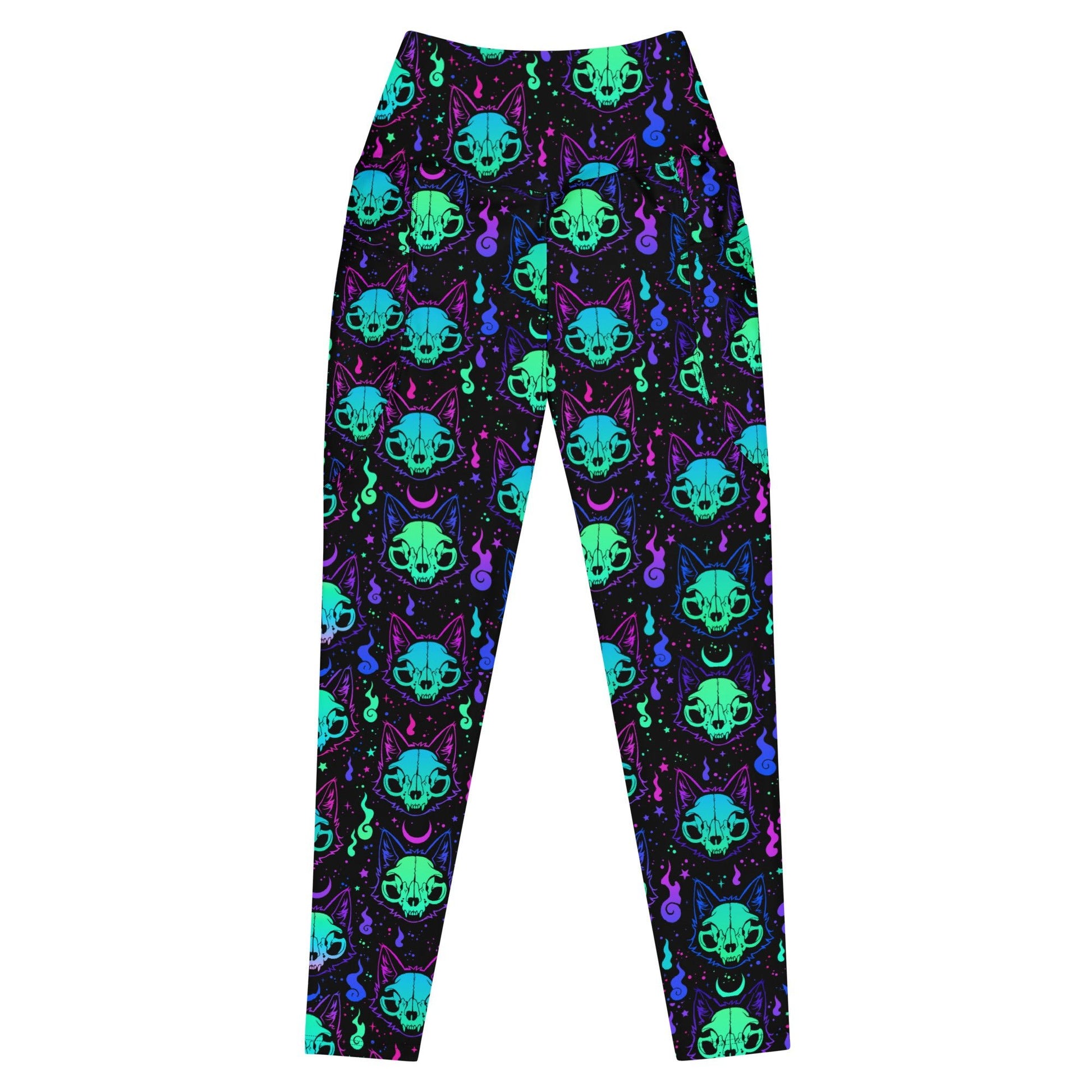 Catt Skull Leggings with pockets - Graphic Punks