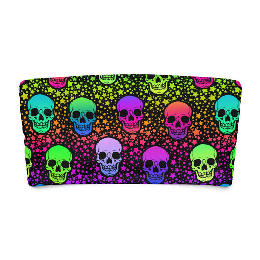 Colorful Skull Bandeau Bikini Top - Graphic Punks