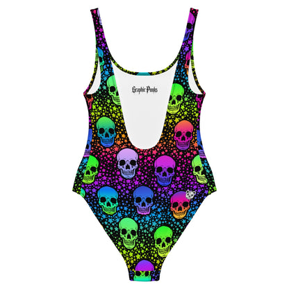 Colorful Skull One - Piece Swimsuit - Graphic Punks