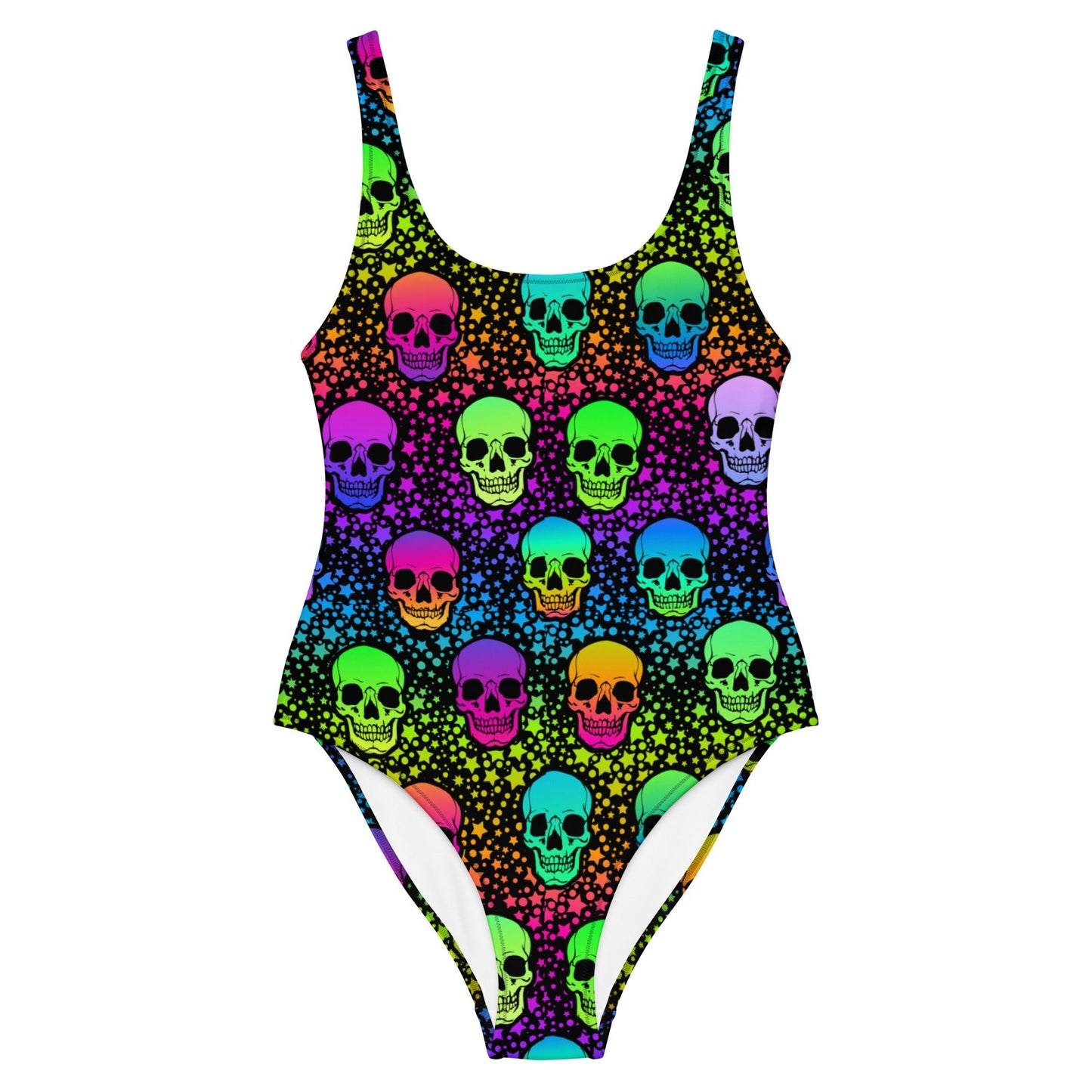 Colorful Skull One - Piece Swimsuit - Graphic Punks