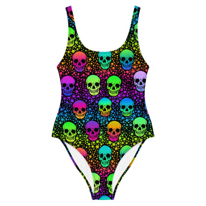 Colorful Skull One - Piece Swimsuit - Graphic Punks