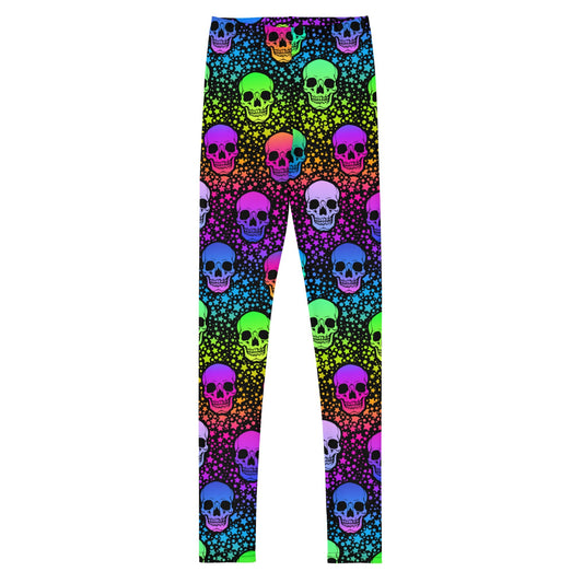 Colorful Skull Youth Leggings - Graphic Punks