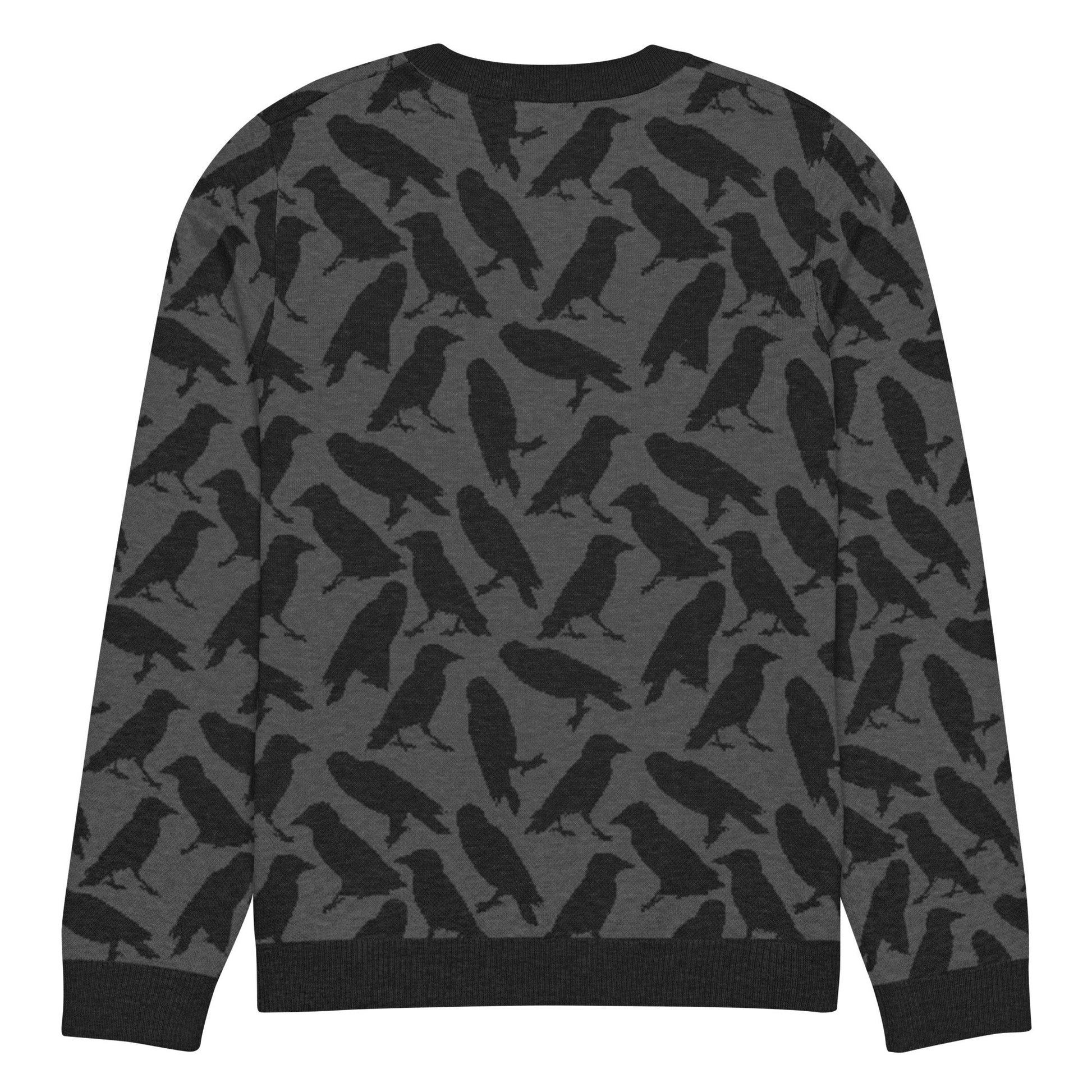 Crow Knitted Crew Neck Sweater - Graphic Punks