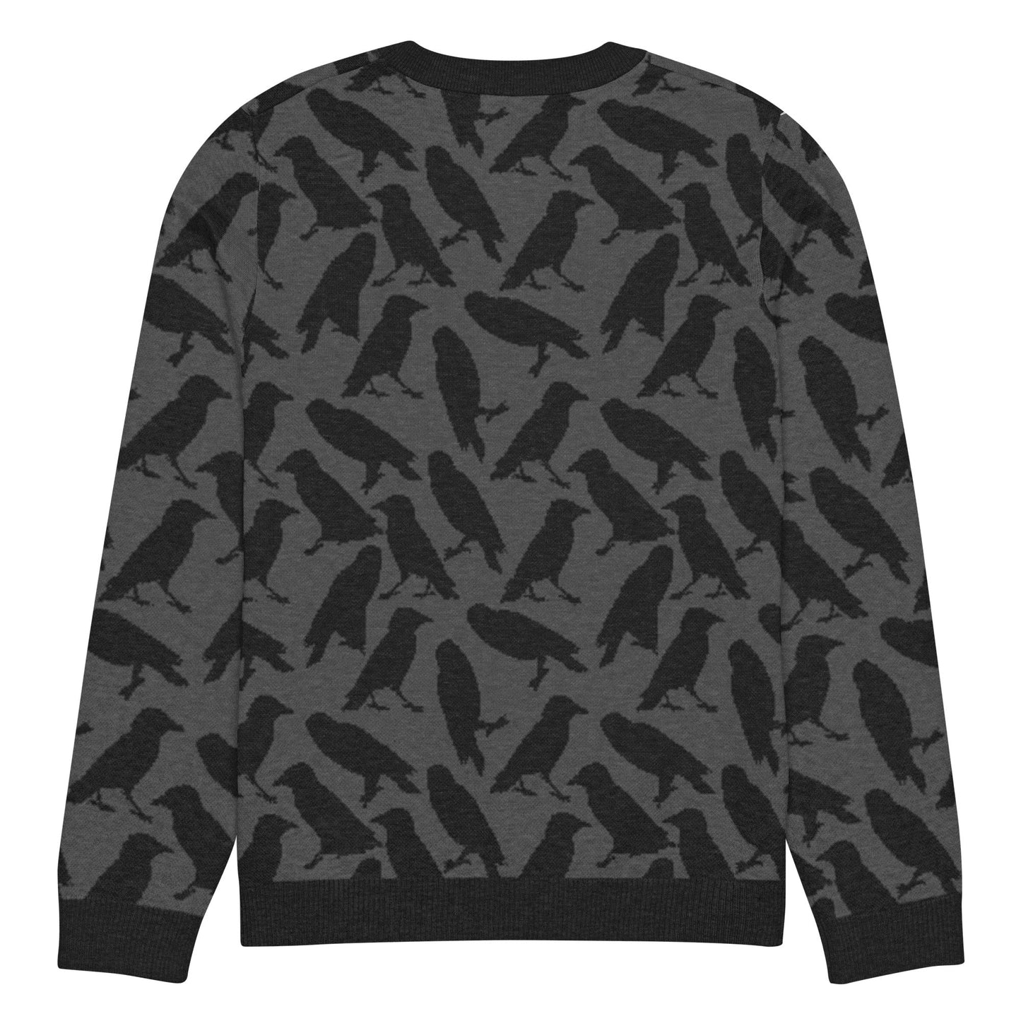 Crow Knitted Crew Neck Sweater - Graphic Punks