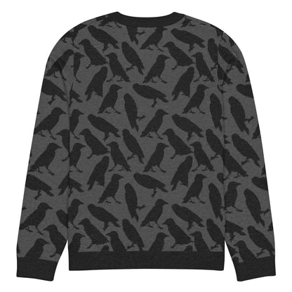 Crow Knitted Crew Neck Sweater - Graphic Punks