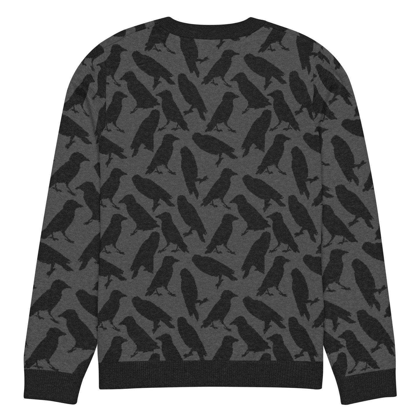 Crow Knitted Crew Neck Sweater - Graphic Punks