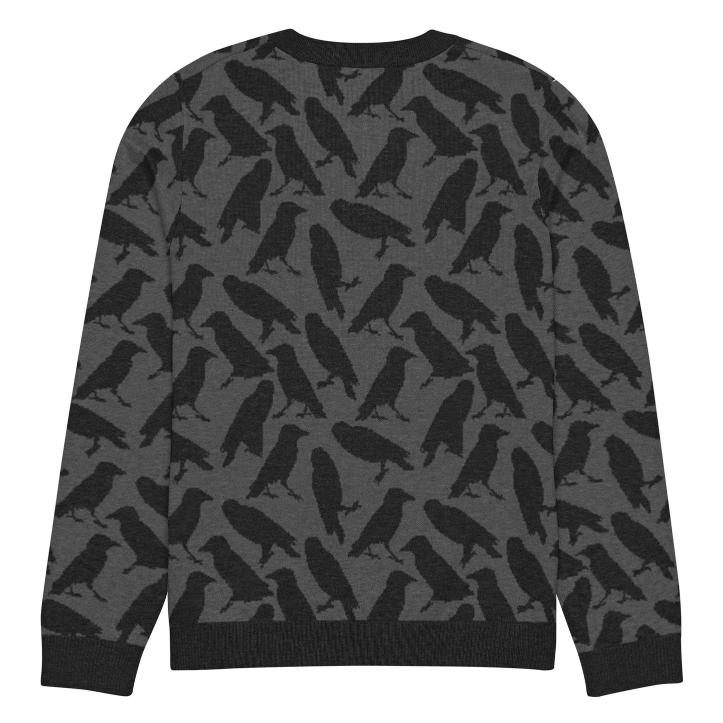 Crow Knitted Crew Neck Sweater - Graphic Punks