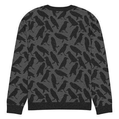 Crow Knitted Crew Neck Sweater - Graphic Punks