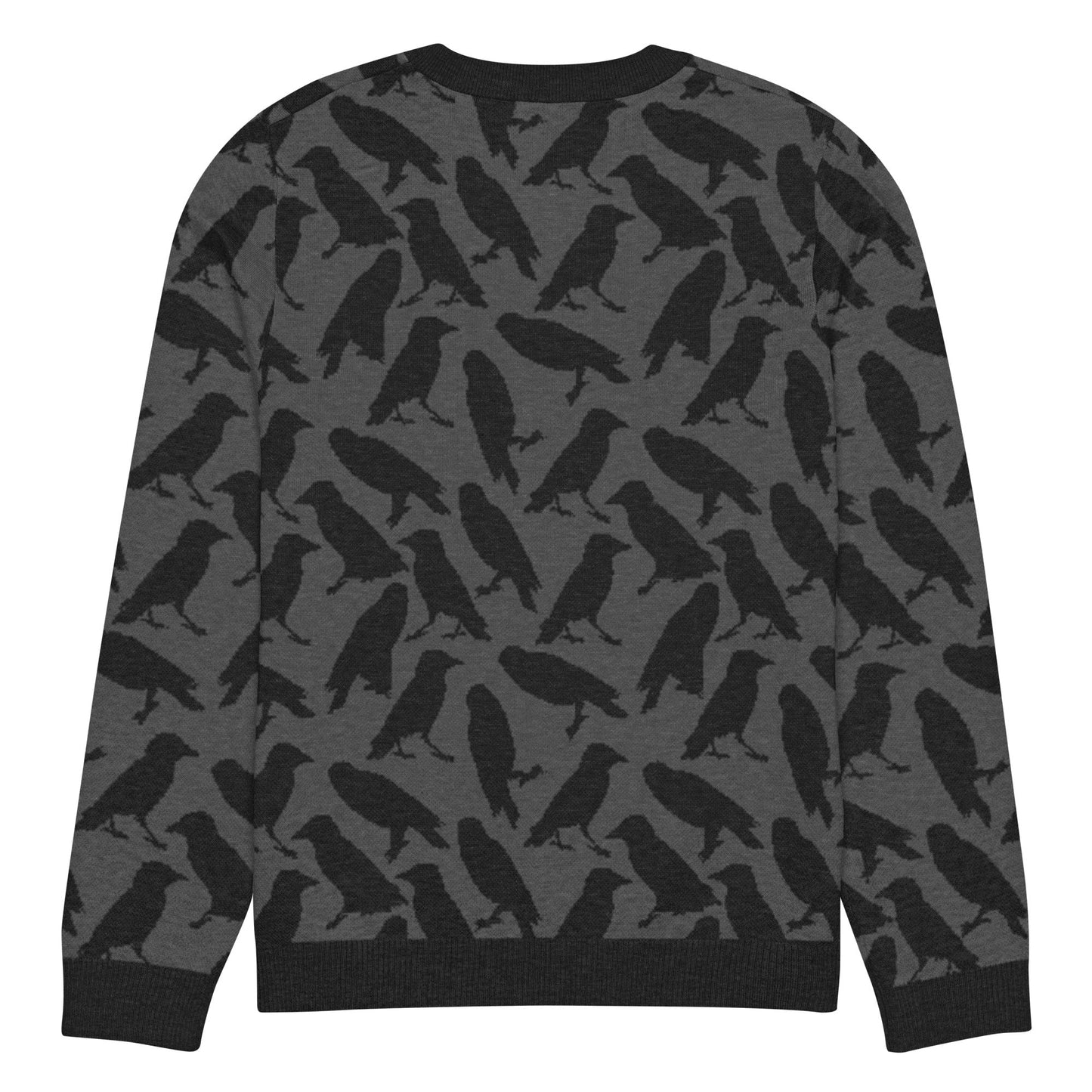 Crow Knitted Crew Neck Sweater - Graphic Punks