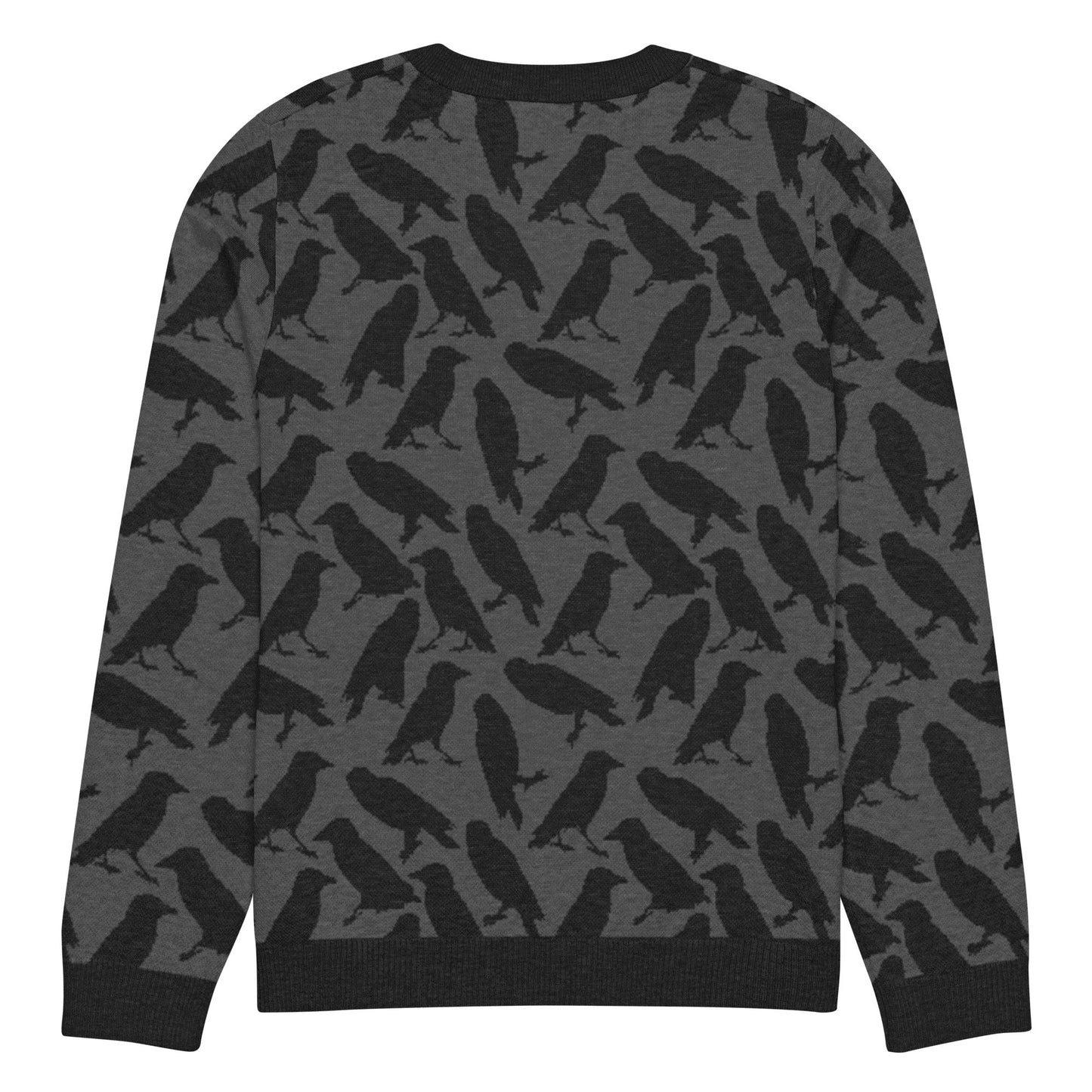 Crow Knitted Crew Neck Sweater - Graphic Punks