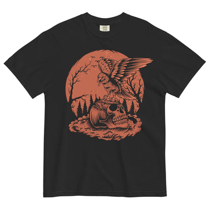 Crow with Skull Garment - Dyed Heavyweight T-Shirt - Graphic Punks