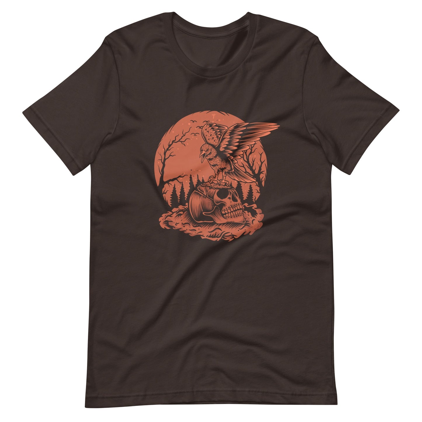 Crow with Skull Unisex t - shirt - Graphic Punks