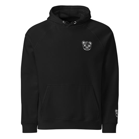 Dead Bear Embroidered Unisex Organic Raglan Hoodie - Graphic Punks