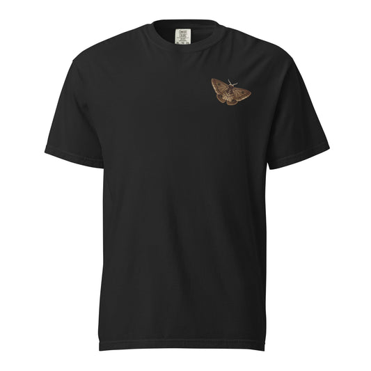 Embroidered Moth Garment - Dyed Heavyweight T-Shirt - Graphic Punks