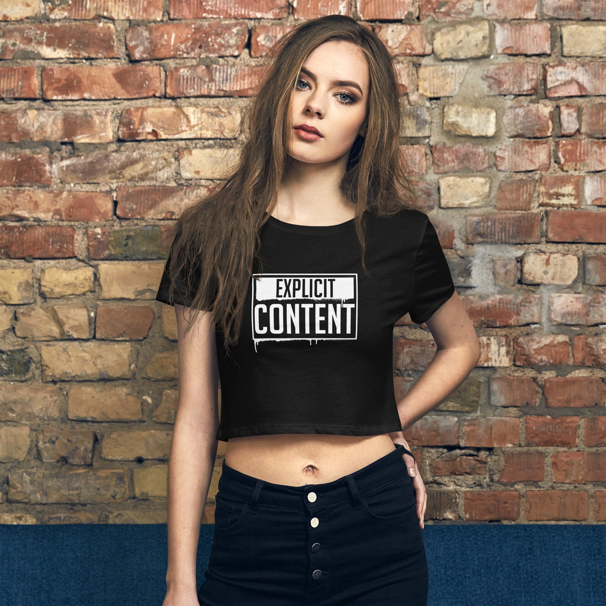 Explicit Content Crop Tee - Graphic Punks