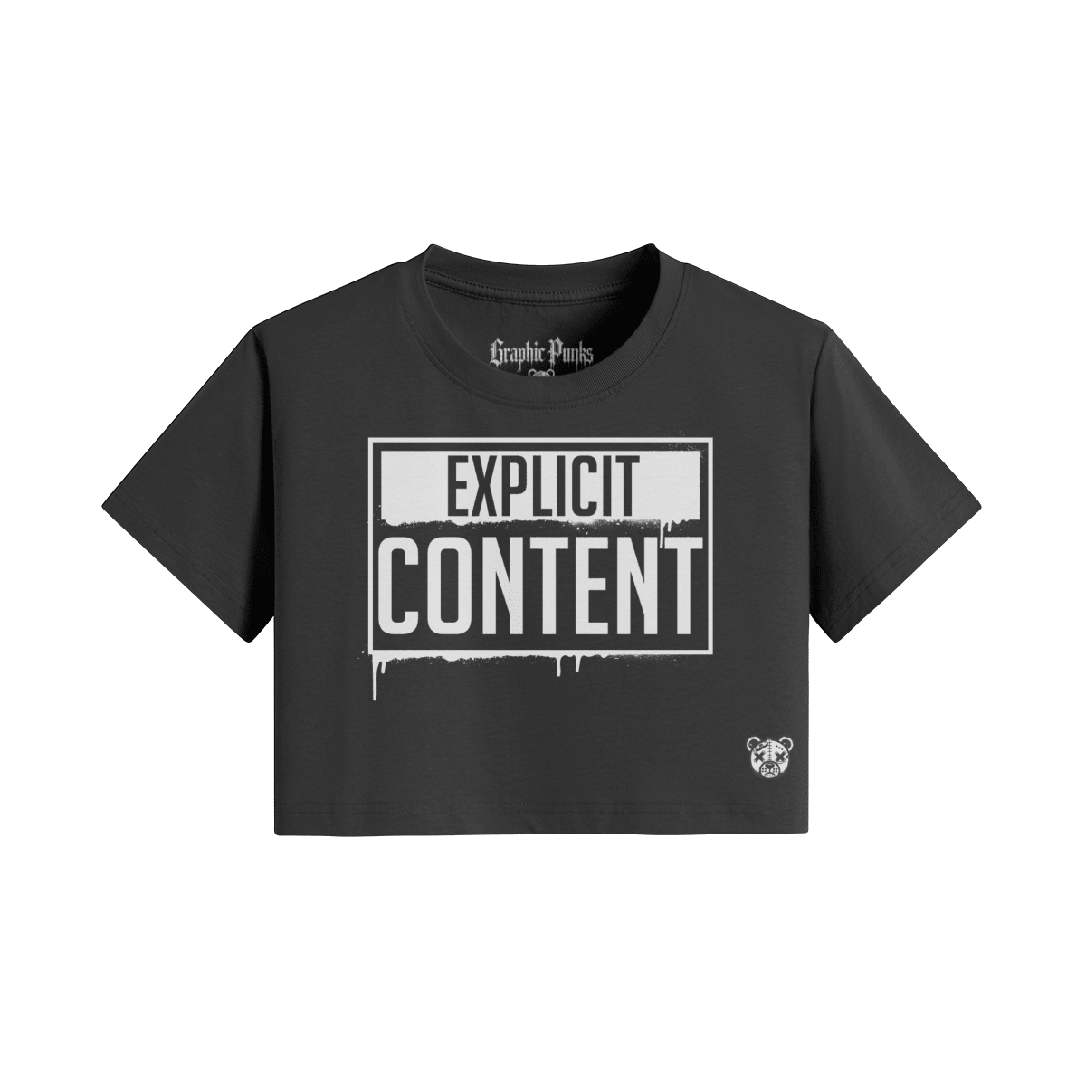 Explicit Content Crop Top - Graphic Punks