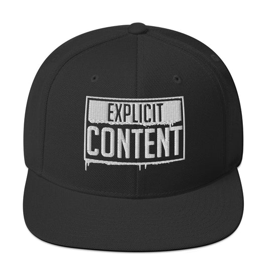 Explicit Content Snapback Hat - Graphic Punks