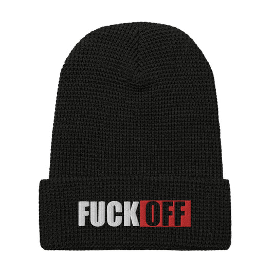 F*ck Off Embroidered Waffle Beanie - Graphic Punks