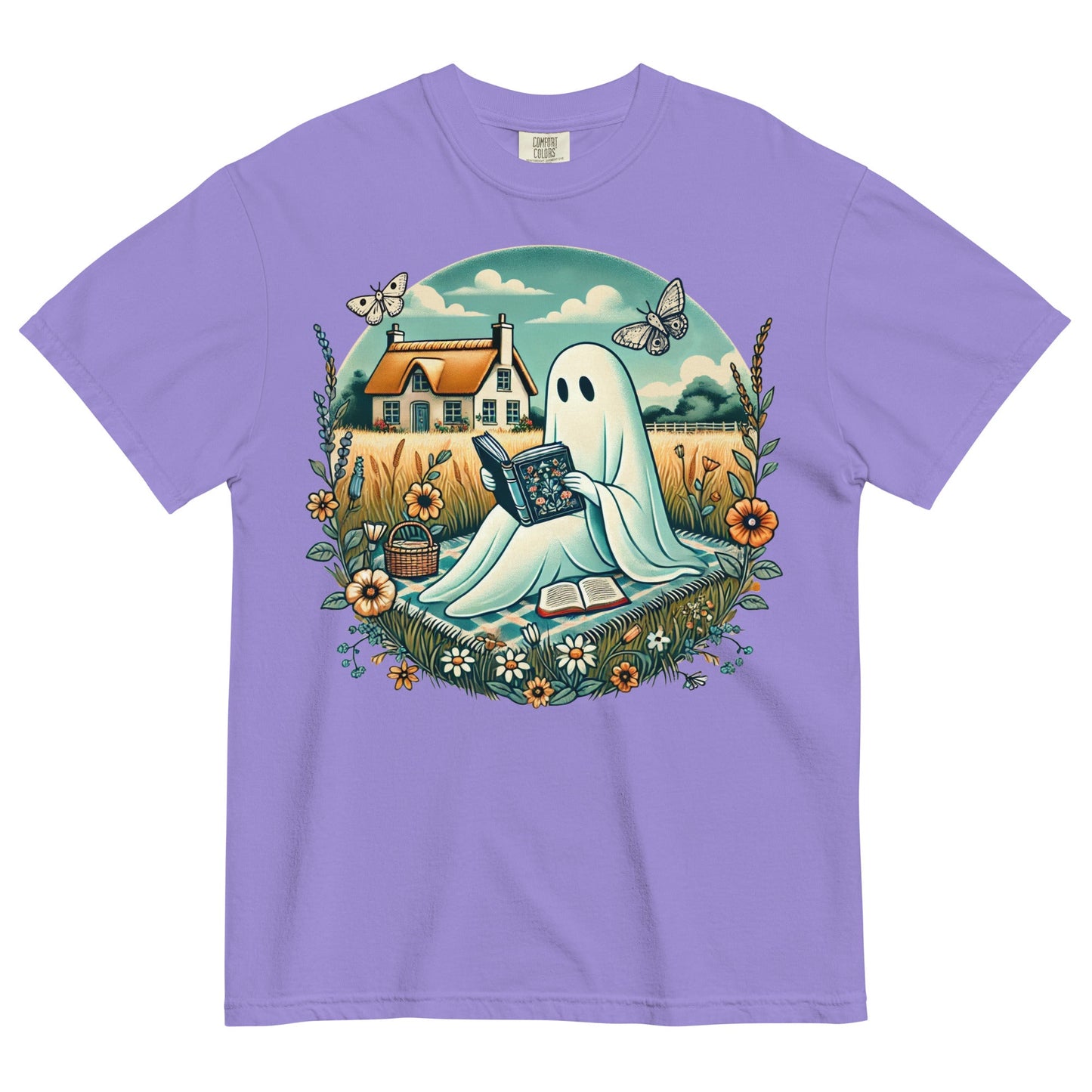 Ghost Reading Garment - Dyed Heavyweight Tee - Graphic Punks