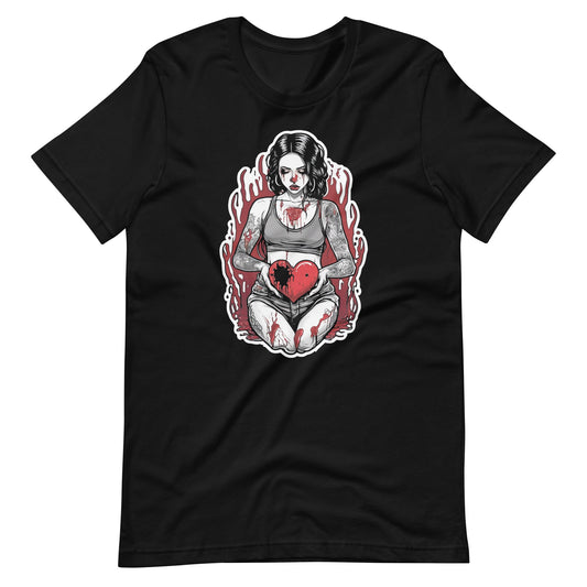 Girl Holding Bloody Heart Unisex t - shirt - Graphic Punks