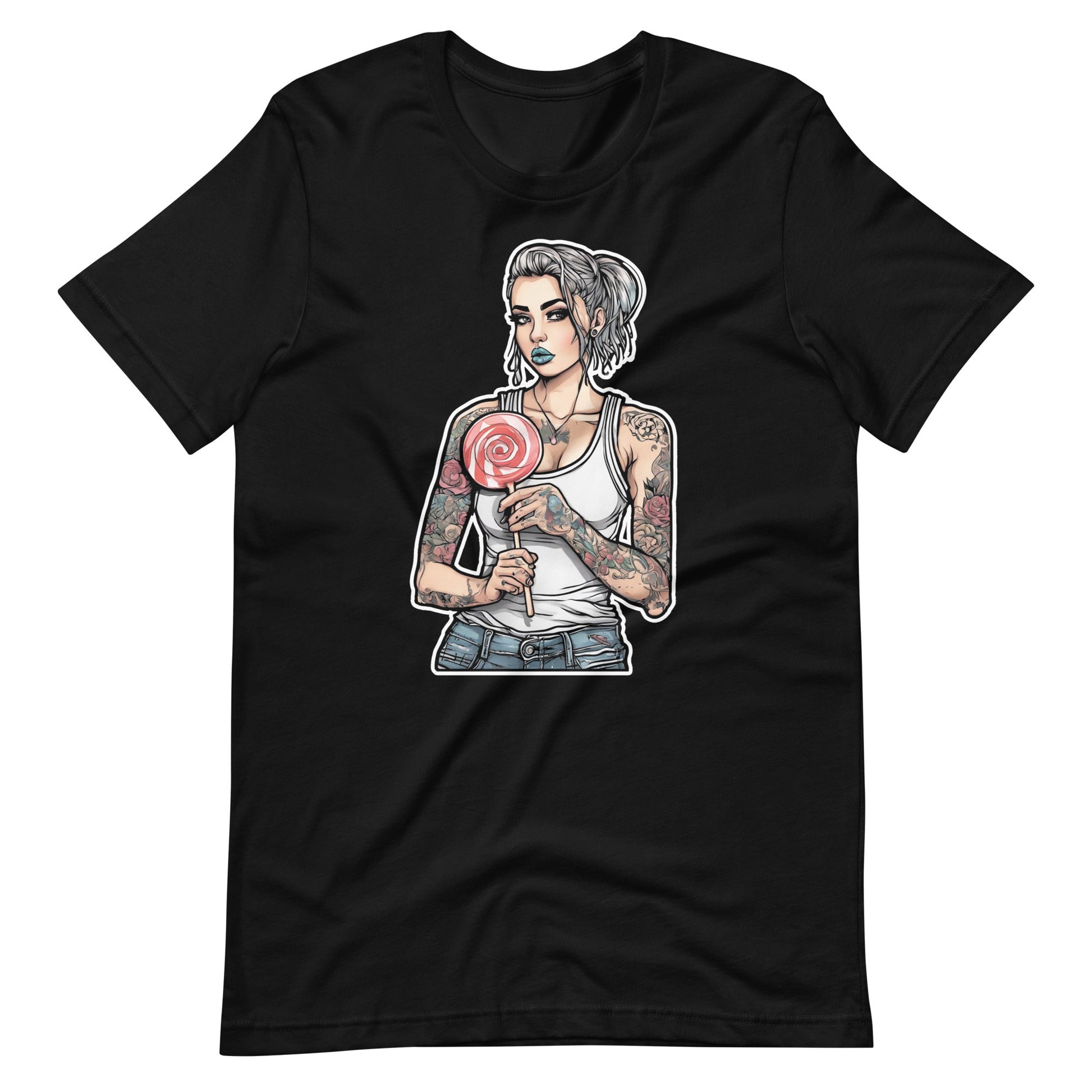 Girl With Lollipop Unisex t - shirt - Graphic Punks