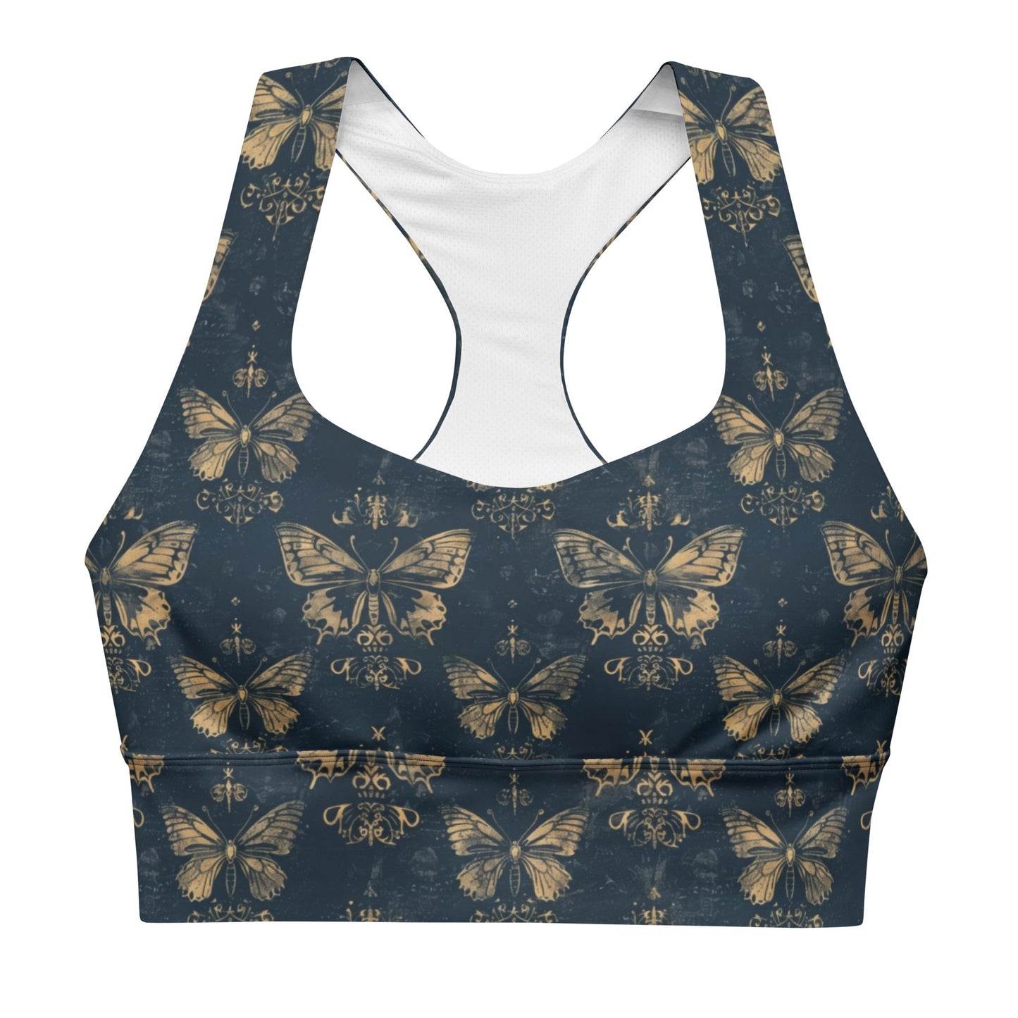 Gothic Moth Longline Sports Bra - Graphic Punks