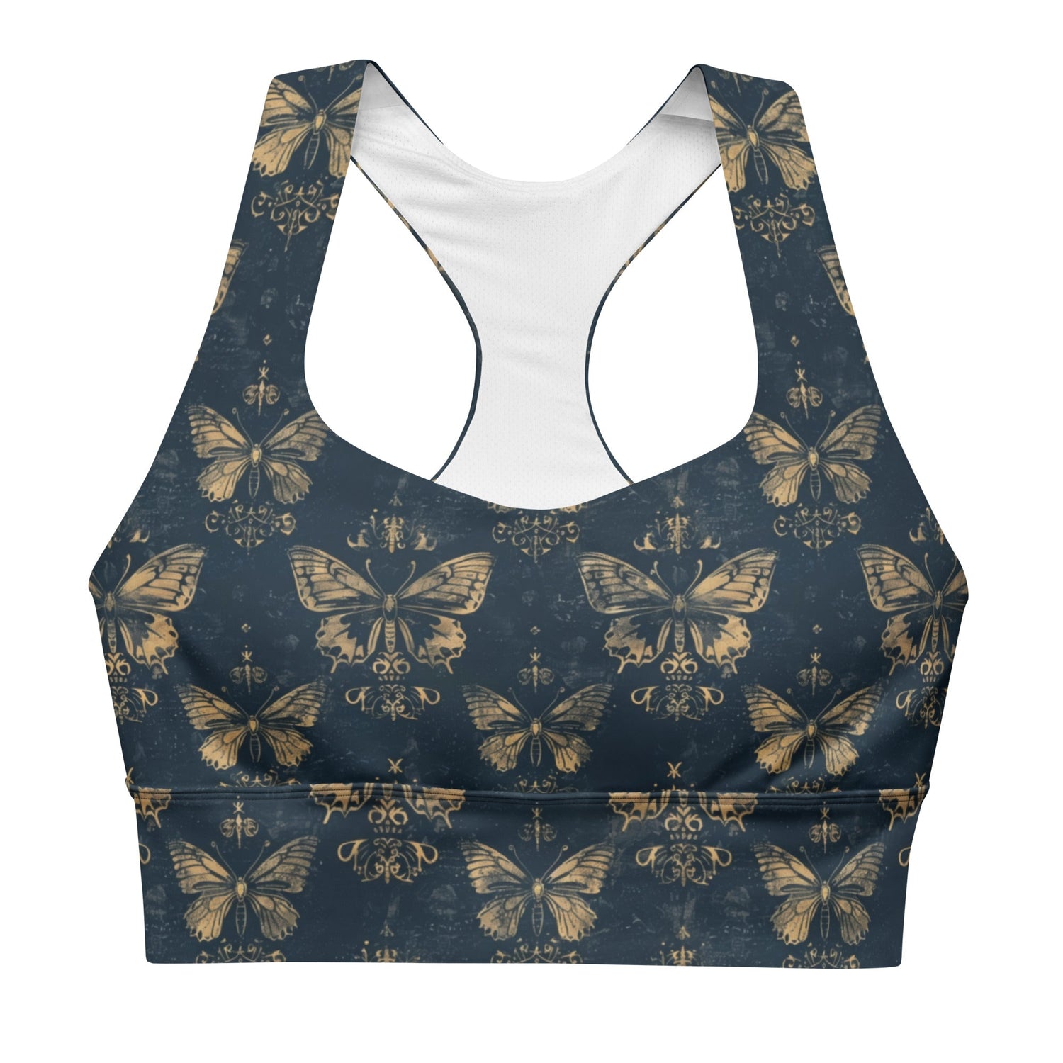 Gothic Moth Longline Sports Bra - Graphic Punks