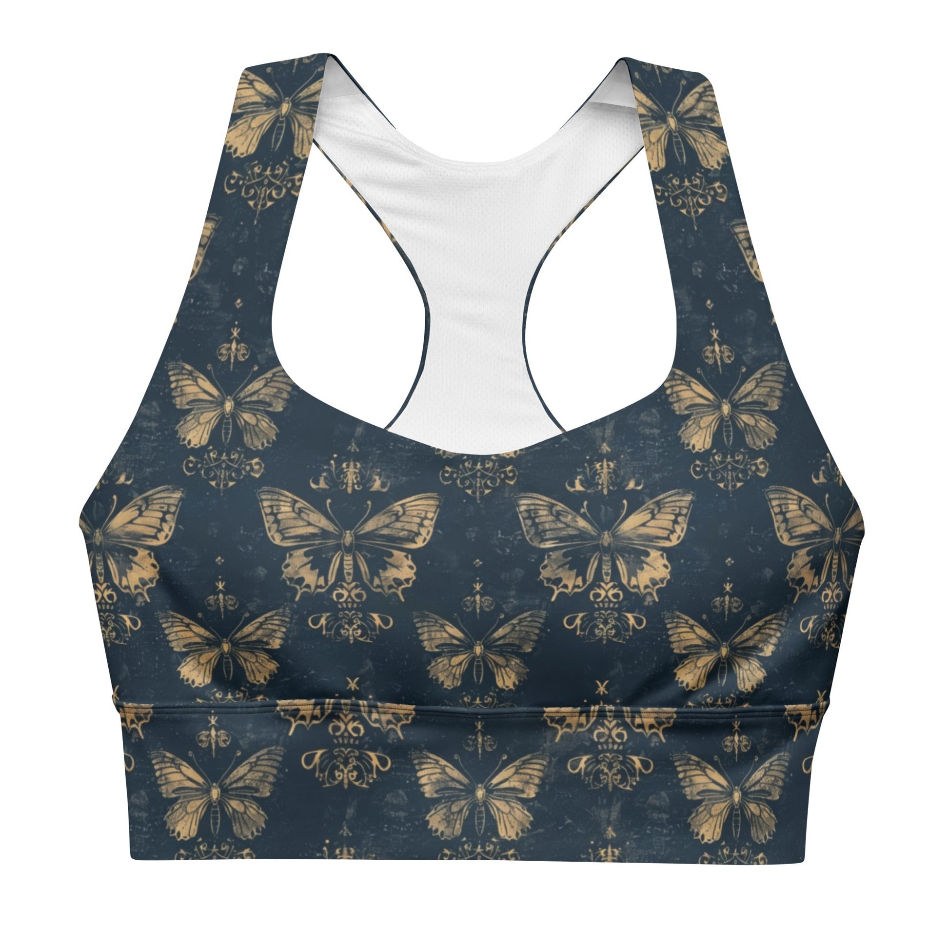 Gothic Moth Longline Sports Bra - Graphic Punks