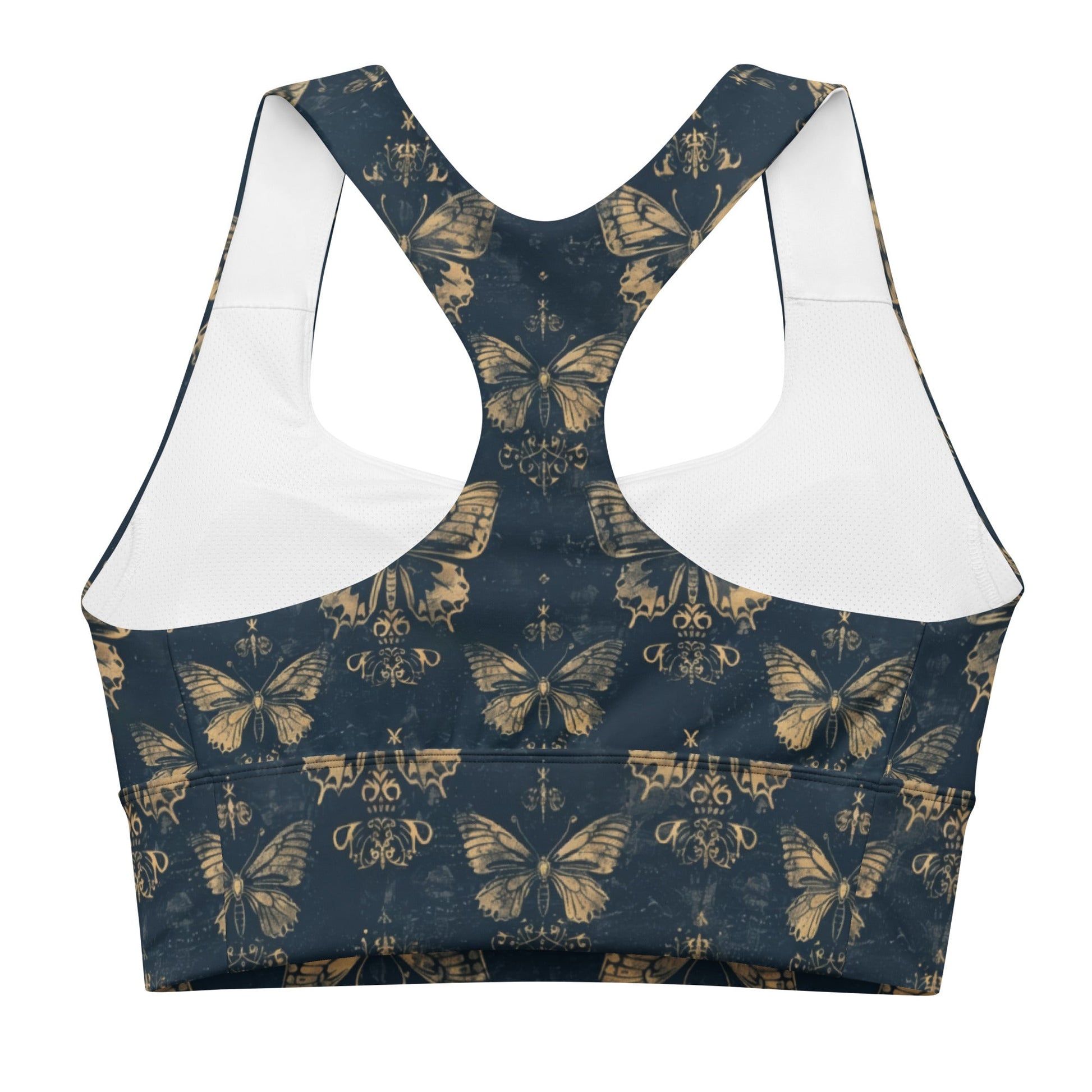 Gothic Moth Longline Sports Bra - Graphic Punks