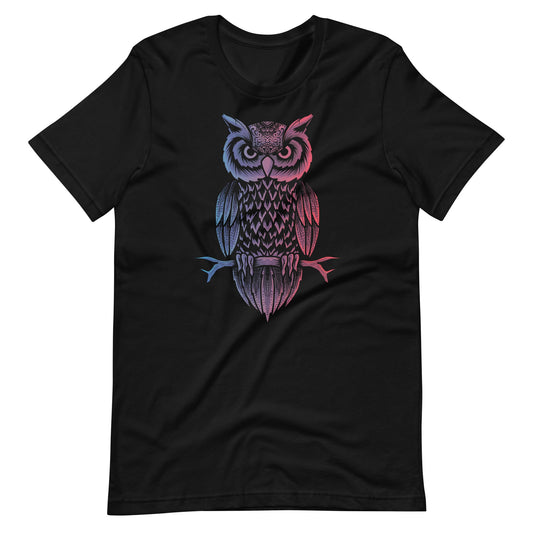 Gradient Color Owl Unisex t - shirt - Graphic Punks