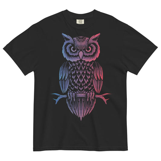 Gradient Owl Garment - Dyed Heavyweight T-Shirt - Graphic Punks