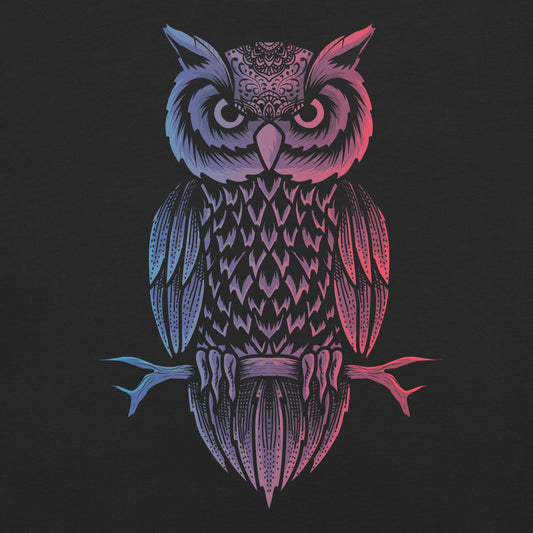 Gradient Owl Garment - Dyed Heavyweight T-Shirt - Graphic Punks