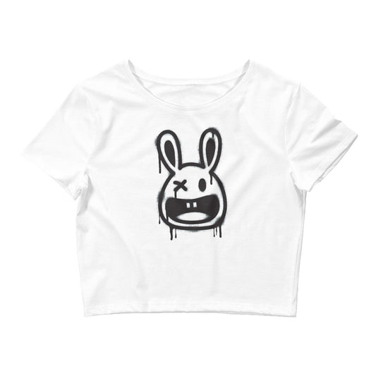 Graffiti Bunny Crop Tee - Graphic Punks