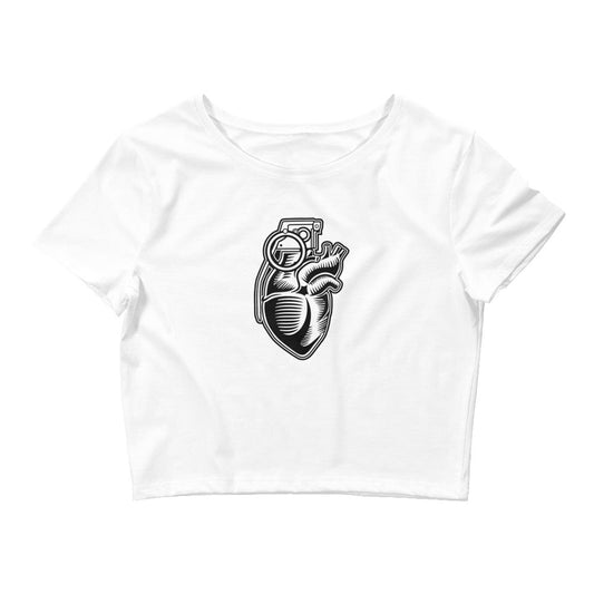 Grenade Heart Crop Tee - Graphic Punks