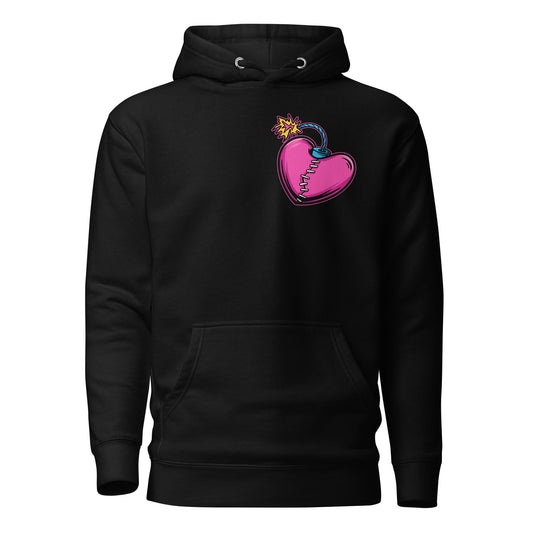 Heart Bomb Unisex Hooded Pullover - Graphic Punks