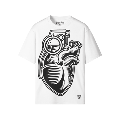 Heart Grenade Crew Neck Tee - Graphic Punks