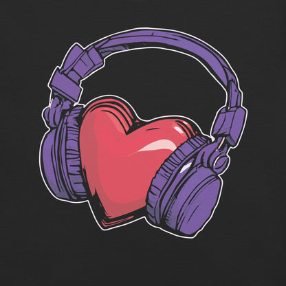 Heart with Headphones Garment - Dyed Heavyweight T-Shirt - Graphic Punks