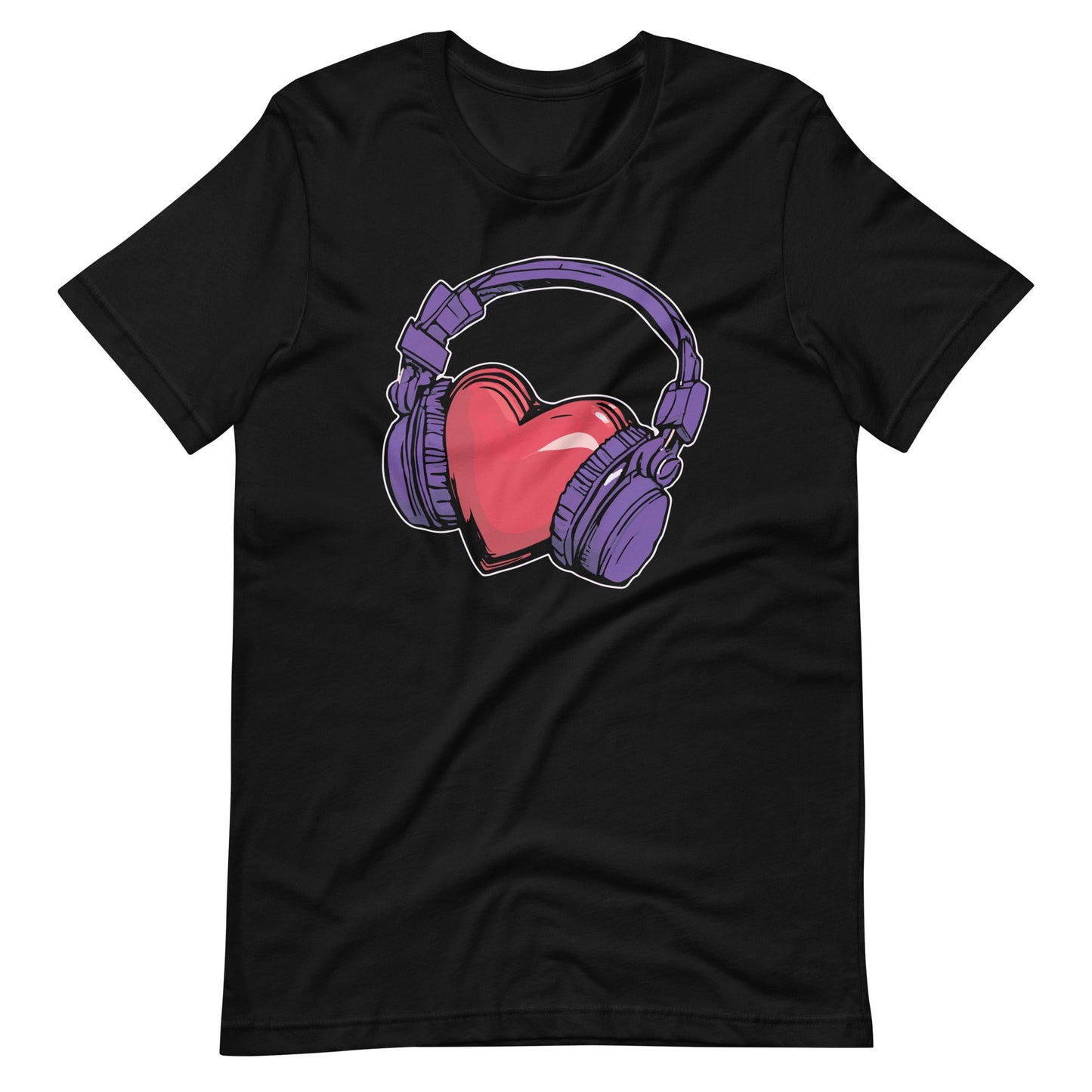 Heart with Headphones Unisex t - shirt - Graphic Punks