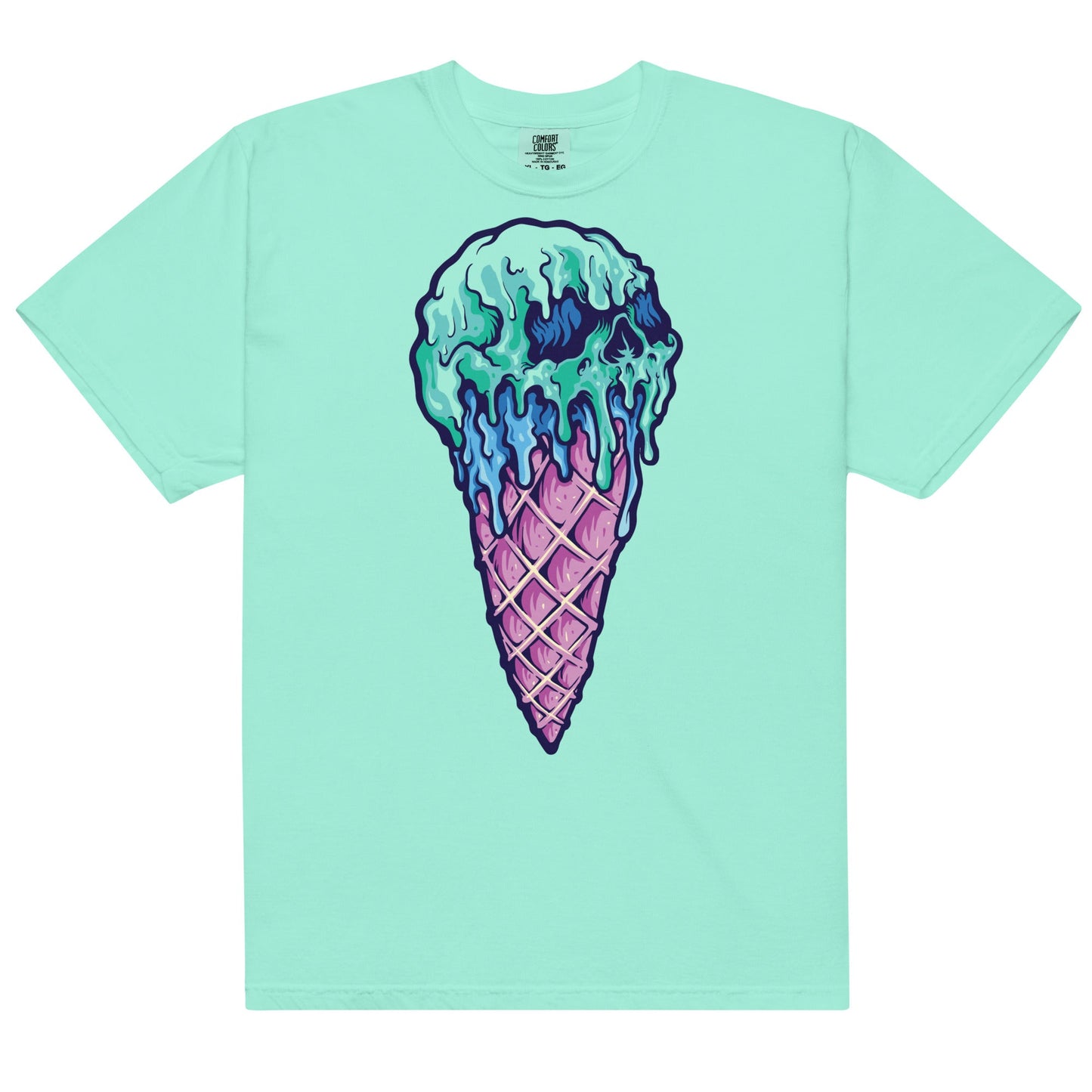 Ice Cream Skull Garment - Dyed Heavyweight T-Shirt - Graphic Punks