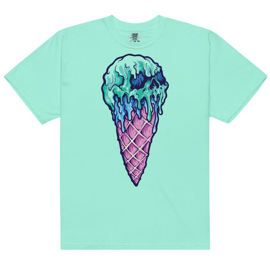 Ice Cream Skull Garment - Dyed Heavyweight T-Shirt - Graphic Punks