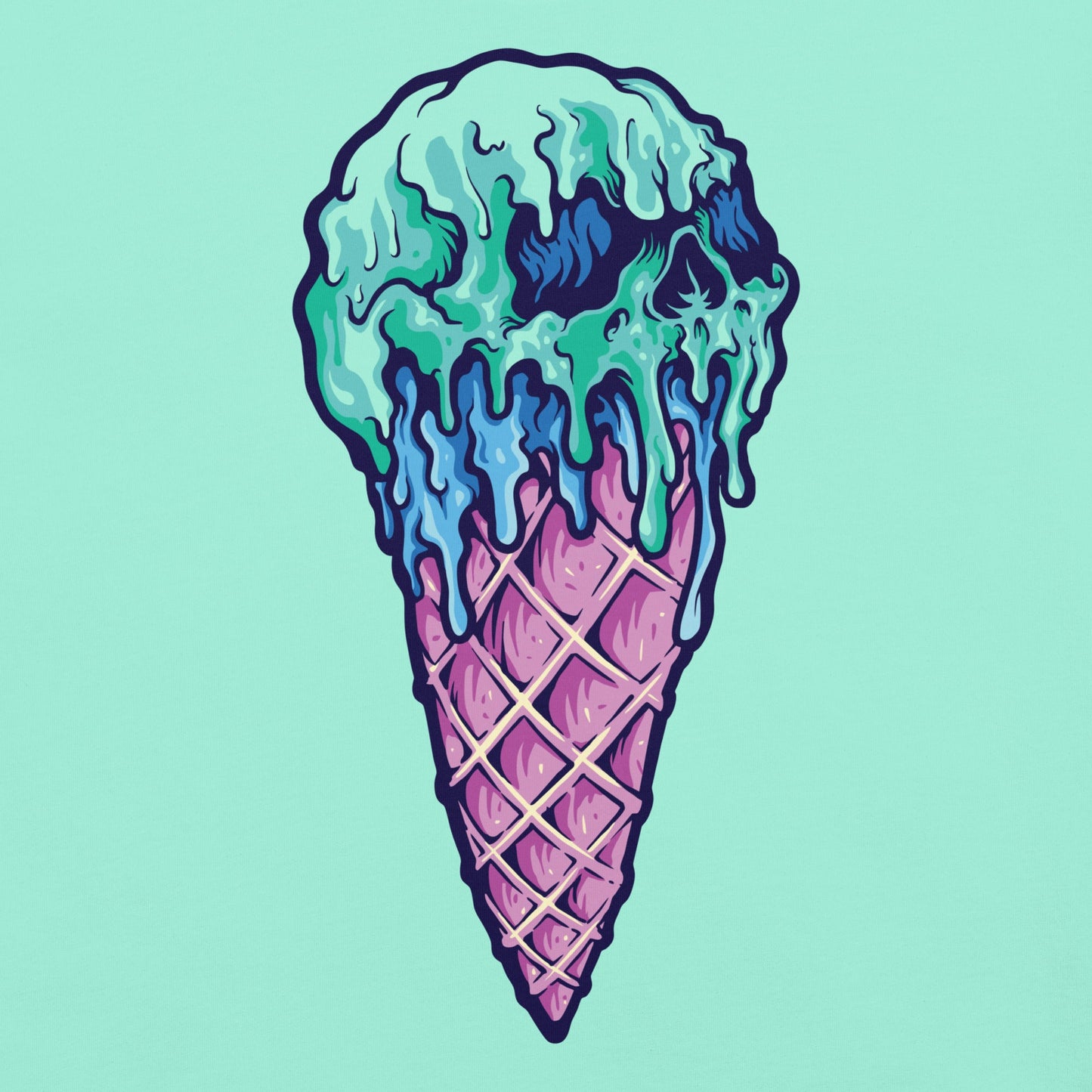 Ice Cream Skull Garment - Dyed Heavyweight T-Shirt - Graphic Punks