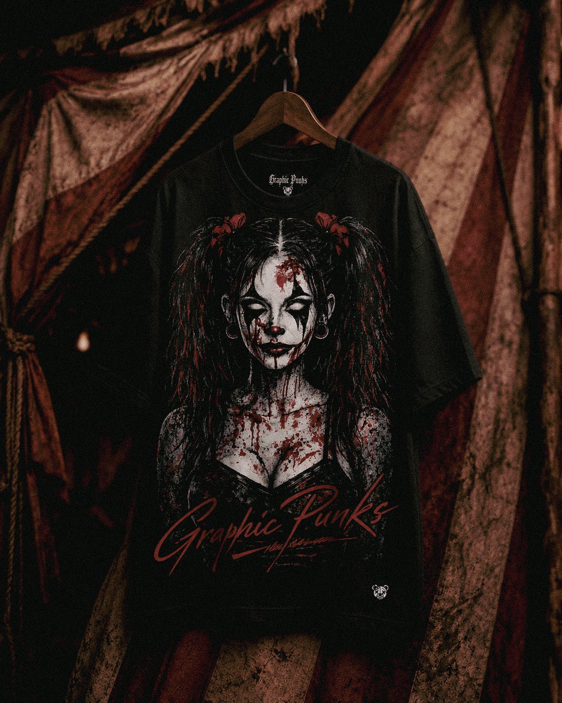 Killer Clown Oversized Tee - Graphic Punks