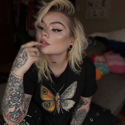 Life & Death Moth Crop Top - Graphic Punks