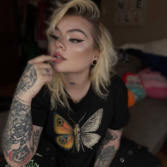 Life & Death Moth Crop Top - Graphic Punks