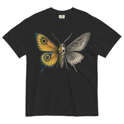 Life & Death Moth Garment - Dyed Heavyweight T-shirt - Graphic Punks