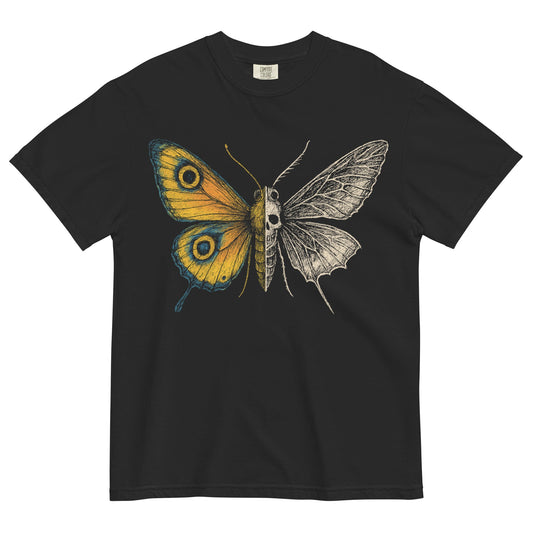 Life & Death Moth Garment - Dyed Heavyweight T-shirt - Graphic Punks