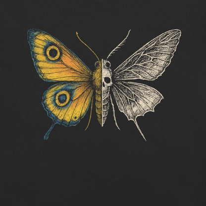 Life & Death Moth Garment - Dyed Heavyweight T-shirt - Graphic Punks