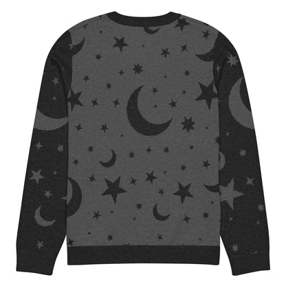 Moon and Stars Knitted Crew Neck Sweater - Graphic Punks