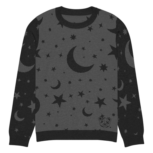 Moon and Stars Knitted Crew Neck Sweater - Graphic Punks