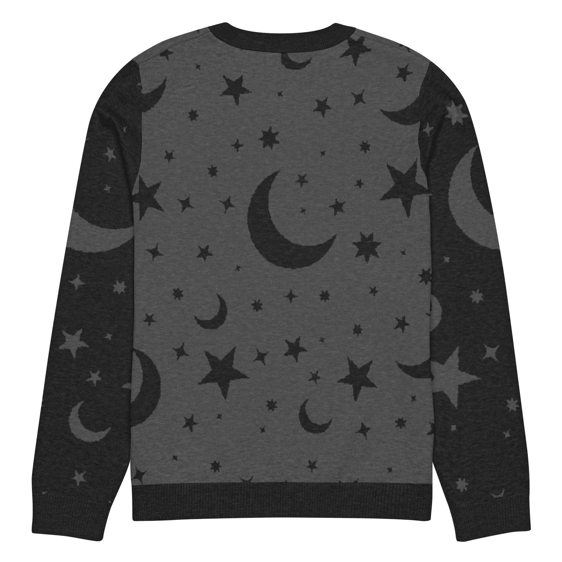 Moon and Stars Knitted Crew Neck Sweater - Graphic Punks